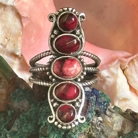 Rose Dahlia ❤️ Southwestern sterling silver ring - Picture 4 of 6